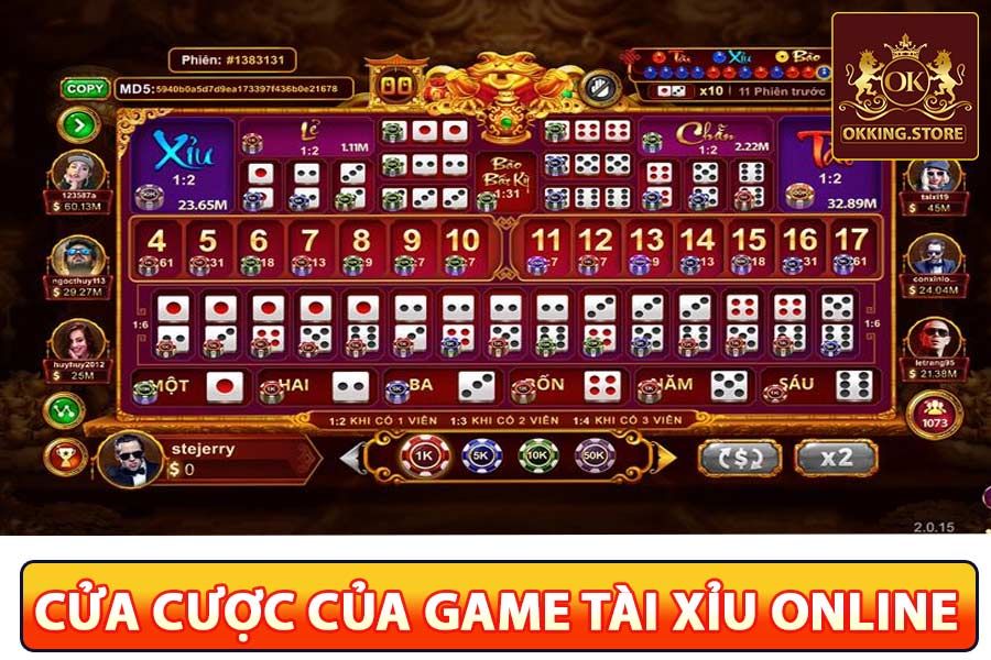 Của cược của game tài xỉu online